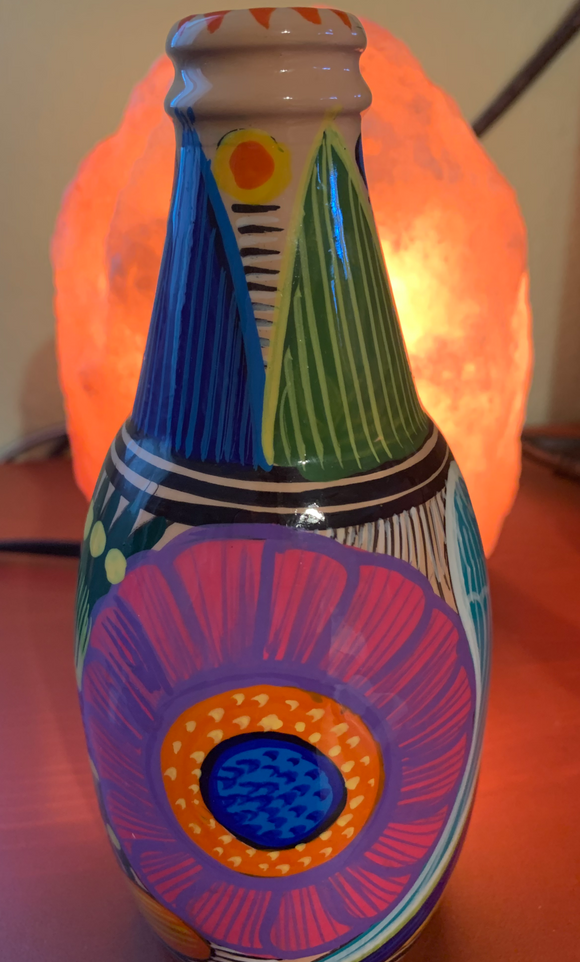Hand-painted Glass Bottle Vase (1)
